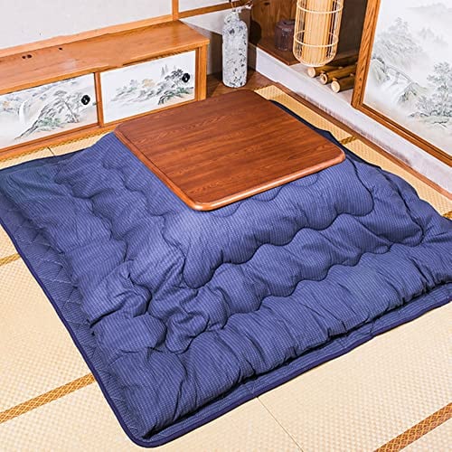 Großer japanischer Kotatsu Tisch mit Heizung und Decke, Tröster Tatami Futon Couchtisch Beistelltisch Waschbar Kotatsu Futon Bettdecke Abdeckung Niedriger Tischheizung