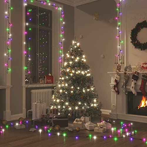 Tidyard LED Lichterkette mit 400 LEDs,Weihnachten Dekoration,Christbaumbeleuchtung Weihnachtsbaum Lichternetz Baumvorhang Weihnachtsdeko Weihnachtsbaumbeleuchtung, Pastell Mehrfarbig 40 m PVC