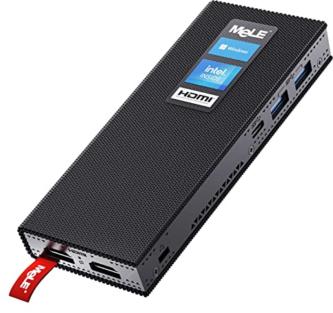 MeLE PCG02 Pro Mini PC Stick Lüfterloser Windows 11 Pro J4125 8GB 256GB Micro Computer mit HDMI 4K Dual Display, Gigabit Ethernet, WiFi5, USB PD3.0 unterstützen SSD für Office Industrial Media