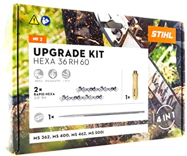 Stihl HEXA Kit de mise à niveau 2 40 cm 3/8 1,6 60TG 2 x chaîne de tronçonneuse Hexa, 1 x lime, 1 x poignée de lime