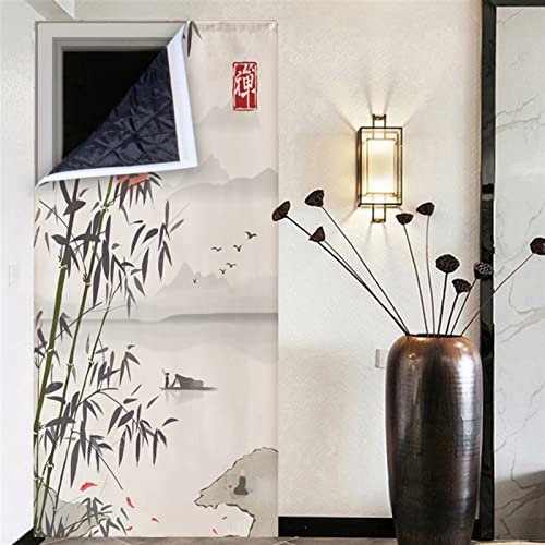 Liveinu Isolant Thermique Isolation Porte Rideau De Porte Isolant Coton Rideau d'occultation Coupe-vent Imperméable Isolation Phonique Un Panneau 80x200cm Modèle 1