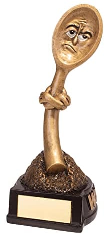 Personalised Wooden Spoon Trophy, Award. Choice Of Designs Engraved With Any Text (Total Spoon Award)