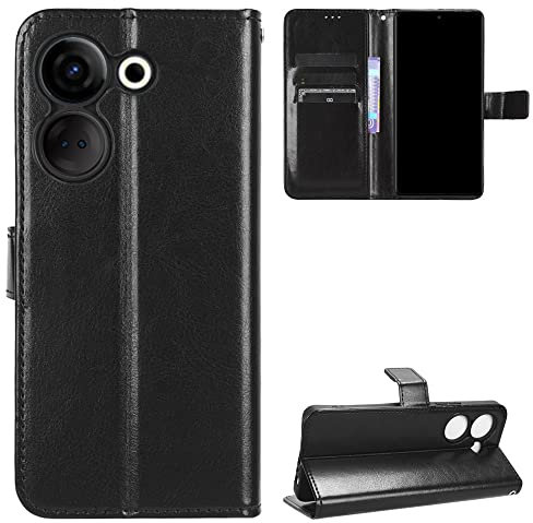 Tecno Camon 20 Pro Coque [Étui Portefeuille] [Fonction Support] [Slots pour Cartes] [Couverture à Rabat Magnétique] Compatible avec Le Smartphone Tecno Camon 20 Pro(Noir)