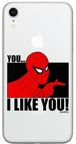 ERT GROUP mobile phone case for Iphone XR original and officially Licensed Marvel pattern Spider Man 034 optimally adapted to the shape of the mobile phone, partially transparent