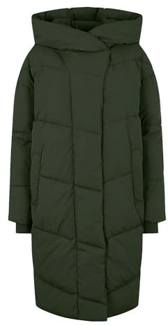 NOISY MAY Abrigo de Invierno Acolchado con Capucha Largo Chaqueta Acolchada Cálida Acolchada Blouson Forrado NMNEW Tally, Color:Verde, Talla:XS