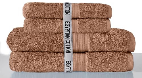 Handtuch Set Giza LINE Handtücher aus 100% ägyptischer Baumwolle 4-teiliges (Taupe)