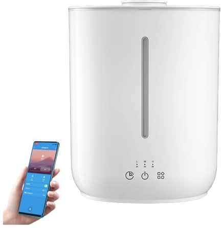Luftbefeuchter 2,8 l Top-Fill, Ultraschall-Luftbefeuchter mit kaltem Nebel und Diffusor, 32 dB leise, Timer, Steuerung per App, geeignet für Baby, Kinderzimmer, großes Zimmer
