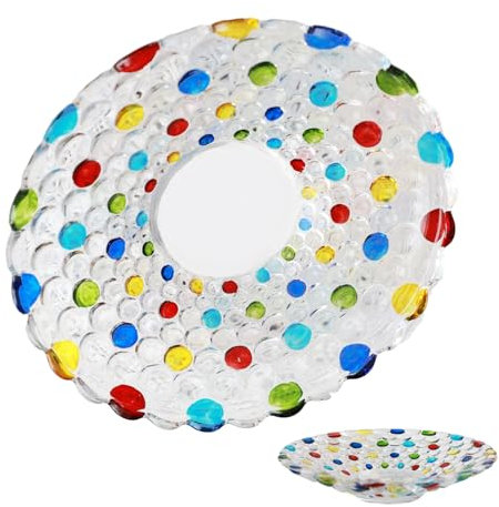 NGUMMS Platos de Fiesta para Postre,Platos de Lunares - Platos de Ensalada con Estampado de Lunares Pintados a Mano,Platos de Cena creativos Fuertes y duraderos, Platos de Fiesta para ensaladas