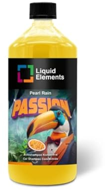 Liquid Elements – Pearl Rain Autoshampoo Pina Colada 100ml – Autoreiniger entfernt hartnäckige Verschmutzungen – ohne Wachse & Versiegelungen anzugreifen - Passion (Maracuja) Duft