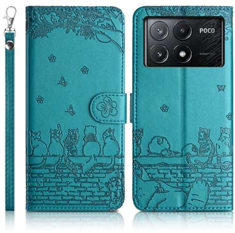 Succtopy Cover per Xiaomi Poco X6 Pro 5G Flip Caso in PU Pelle Premium Portafoglio Custodia Xiaomi Poco X6 Pro 5G [Protezione Completa] [Slot Scheda] [Kickstand] Case Xiaomi Poco X6 Pro 5G Blu