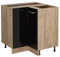 Vicco Eckunterschrank R-Line, Schwarz Hochglanz/Goldkraft Eiche, 75.6 cm ohne Arbeitsplatte