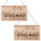 2 Stück Willkommensschild Haustür, Hope you like dogs Türschild Personalisiert, 26 × 15 × 0.5cm Hölzern Türschilder, Bitte Nicht Stören Schild Wanddekoration, für Haustüren von Haustierhunden