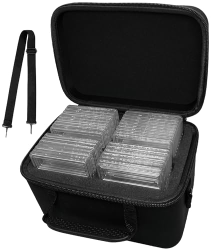 CurioCrate Abgestufte Karten-Aufbewahrungsbox passend für 25 CSG, BGS, PSA, Sammelkarten, Slab-Kartenhalter-Organizer für Graded Card Box mit herausnehmbaren dicken Schaumstoffschlitzen (Case only)