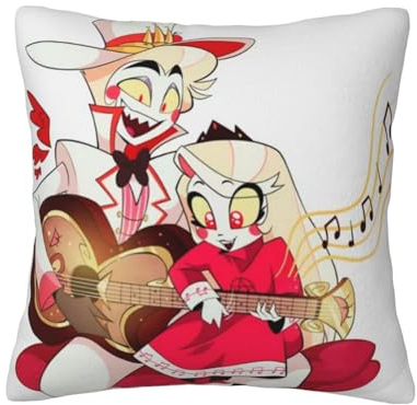 Hazbin Hotel-Kissenbezug mit Anime-Motiv, Charlie Morningstar Vaggie, bedruckt, quadratisch, Plüsch, pelzig, für Zuhause, Sofa, Bett, 45,7 x 45,7 cm