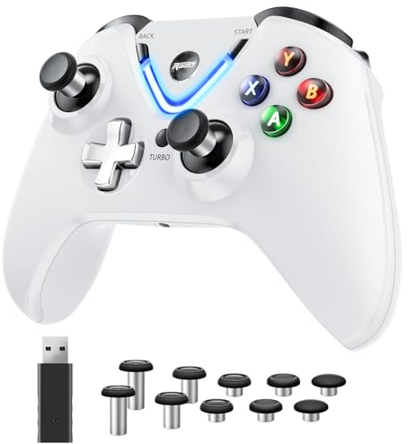 RALAN Wireless Controller mit Paddles für Xbox One S/X, Xbox Series S/X, Windows PC, 2.4G Wireless Adapter mit 3.6mm Kopfhörerbuchse, ALPS Joystick, Hall Effect Sensing Trigger