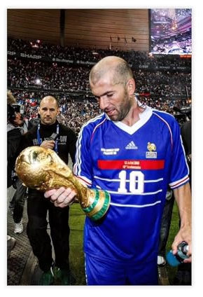 TINGTOEO Athlete, Zinedine Zidane 2 Leinwand-Poster, Schlafzimmer-Dekor, Sportlandschaft, Büro, Raumdekoration, Geschenk, ungerahmt, 30 x 45 cm