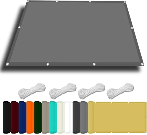 Sonnensegel Schattenspender 2 x 5 m Wetterschutz Wasserabweisend Sonnensegel Rechteckig Uv-Schutz-Polyestergewebe mit Seil Ideal für Schwimmbäder Partys Und Outdoor-Aktivitäten, Hellgrau