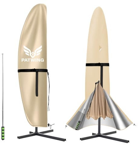 PATWING Housse Parasol Deporte, Housse de Protection en Tissu Oxford 600D, Couverture de Parasol Imperméable, Anti-UV, Housse de Parasol avec Tige