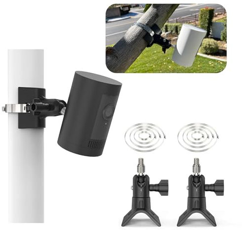Gusfeliz No-Drill Outdoor Security Camera Pole Mount, Universal Pole Mounting Compatible with Ring, Eufy, Wyze, Arlo, Google Nest,Indoor Outdoor Camera and More Cameras,1 Pack