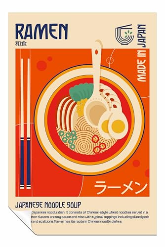 Ramen Poster mit japanischem Essen, ungerahmt, Bilder für Wände, Schlafzimmer, Wohnzimmer und Badezimmer, 46 x 31 cm