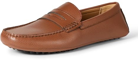 Amazon Essentials Mocassins de Conduite pour Homme, Cuir synthétique Marron Clair, Taille 11
