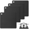 TESSTSY Sottopentola Silicone Set di 4, Sottopentola in silicone, Presine in Silicone da Cucina, Presine Silicone da Cucina, Resistente al Calore Fino a 250 °C, per Pentole e Padelle (Nero)