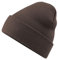 Roughtex Beanie mit Umschlag aus weichem Soft Touch Polyacryl Doppellagiger Strick Basic Wintermütze Braun