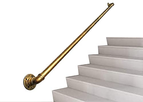 Aqyxdbp Corrimano Moderno per Scale per pareti - Kit Completo,ringhiera per Scale in Ferro battuto per Interni per Anziani disabili,corrimano per Esterni (Dimensioni: 2 Piedi/0,6 m)