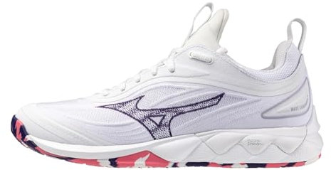 Mizuno Wave Luminous 3 Volleyball Shoes, White/Violet Indigo/Camellia Rose (White/Violet Indigo/Camellia Rose, UK Footwear Size System, Adult, Women, Numeric, Medium, 7.5)
