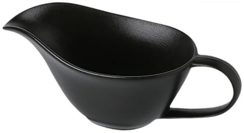 Porcelain Gravy Boat Sauce Boat Syrup Jar Sauce Cup Ceramic Gravy Jug Sauce Bowl Creamer Pitcher Ceramic Serving Dish with Handle for Sauce, Salad Dressing, Creamer, Broth (Black)