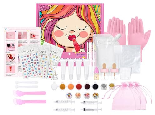 Kit de fabricación de brillo de labios, brillo de labios hidratante, actividad creativa divertida, portátil, fácil de usar, cosmético brillante hecho a mano, ideal para regalos y fiestas, 1 juego