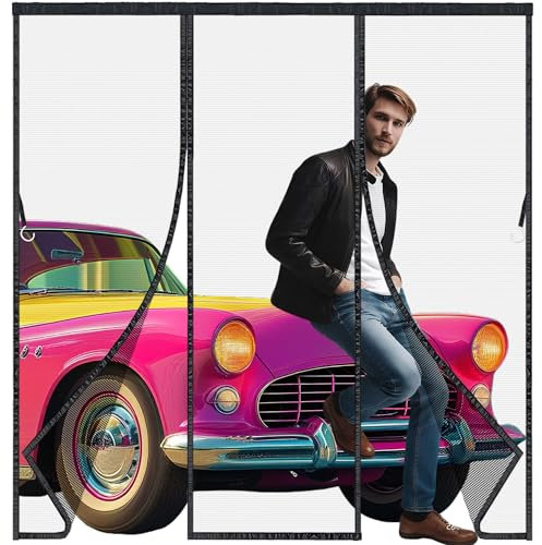 Moustiquaire Porte 140x190cm Fenetre Aimantée Magnetique, Rideaux Anti Mouches pour Porte, Rideaux Toile Insect Ecran,Moustiquaire Baie Vitree Coulissante,Magnétique Moustique Sans Perçage Noir