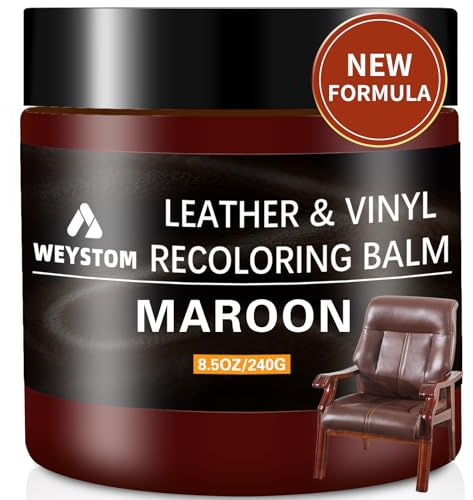 WEYSTOM Leder Reparatur Set - Rotbraun Restorativer Farbstoff für Möbel,Taschen und Auto-Innenräume. Repariert Kratzer, Verblassen und Risse und erneuert gleichzeitig Lederoberflächen