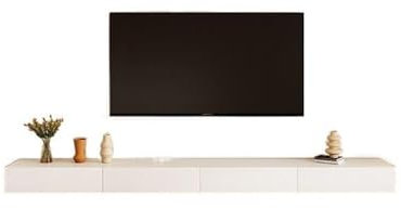 XXAD553TY Minimalist Floating TV Unit Wall Mounted TV Cabinet Small Apartment Entertainment Media Console Center(Small)