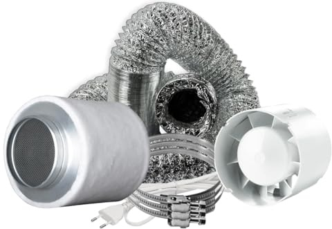 Imagro Abluft-Belüftungsset Turbo Grow Indoor Outdoor Belüftung Growbox Set (137 m³/h (100mm))