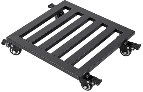 BOFITENG Pflanzenroller Eckig 30x30 cm, Pflanzenroller Outdoor Wetterfest, Rollbrett Pflanzen bis 150 kg, Blumenroller mit 2 Bremsrollen, für Pflanzen, Blumentopf