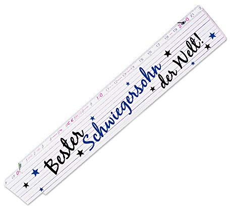 Zollstock mit Motiv - Bester Schwiegersohn der Welt - für Männer | Metermaß | Glieder-Maßstab mit Namen bedruckt | Viele Namen zur Auswahl