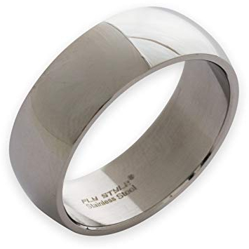 Fly Style Breiter Edelstahl Bandring - Herren Damen Daumenring - Hochwertiger Verlobungs- und Ehering, Ring Grösse:22.0 mm, Oberfläche:8mm Poliert