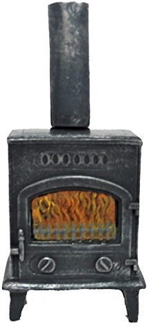 Melody Jane Puppenhaus Holzofen Brennen Ofen Grau 1:12 Miniatur-Möbel