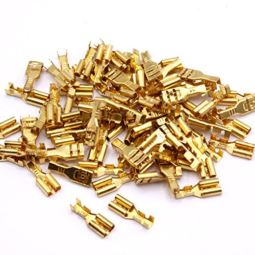 100 Stück Kabelschuhe Kabelschuh 4,8mm unisoliert blank Flachsteckhülse Steckverbinder zum crimpen