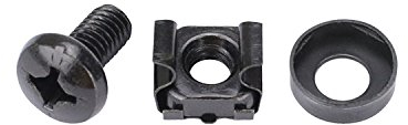 HMF 61060-60er Set Käfigmuttern für 10 oder 19 Serverschrank Netzwerkschrank, M6 Montageschrauben, schwarz