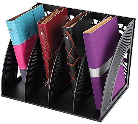 Stehsammler Dokument Plastik Stehordner Datenrahmen Dateiablage 4 Fächer Zeitschriftensammler für Büro Office Schule Schreibtisch DIN A4 Bücher Zeitschrift Schreibtischorganizer Zeitung Lagerung