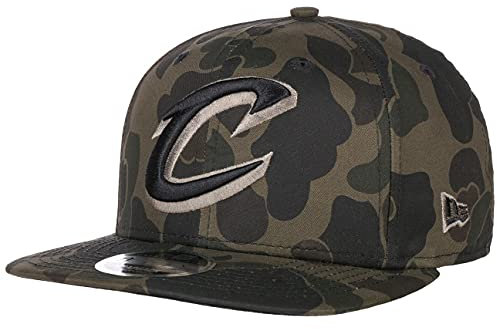 New Era Casquette 9Fifty Camo CavsEra Casquette Visiere Plate Baseball Cap (S/M (54-57 cm) - Noir)