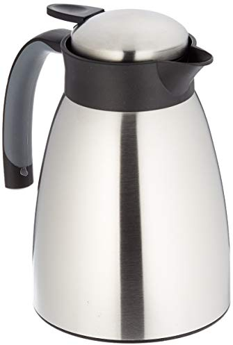Helios 940.020 SNAP Edelstahl-Isolierkanne 1,0l, 1 Liter, Schwarz