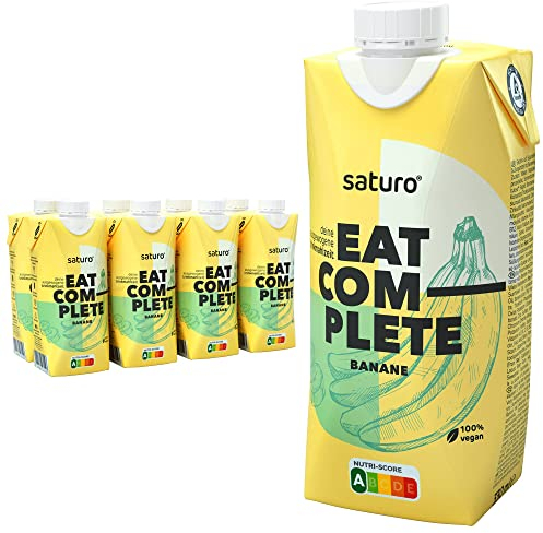 Saturo Meal Replacement Shake Banana | Astronaut Food with Protein & 330kcal | Drinkable Food with Valuable Nutrients | 8 x 330ml