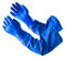 LANON 66cm Gummihandschuhe Lang, PVC Teichhandschuhe Wasserdicht, Schutzhandschuhe Chemikalien, Beständig gegen Säure, Alkaline und Ölschutz, L/9