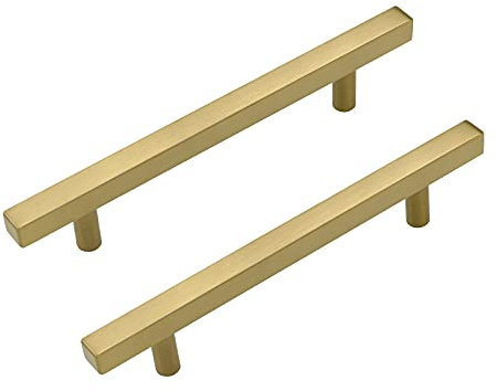 LONTAN 10 Pack Gold Kitchen Handles 128mm Gold Cupboard Handles Cabinet Hardware Drawer Pulls Kitchen Cupboard Furniture Stainless Steel