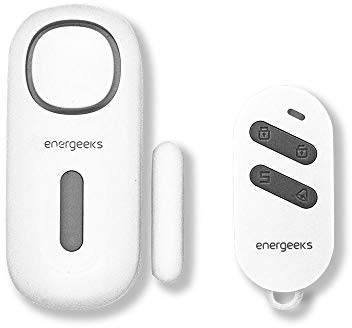energeeks - Alarma de Apertura para Puertas y Ventanas - Mando Remoto Incluido - Protección del Hogar - Seguridad Autónoma - Fácil Instalación - Sin Necesidad de App ni Conexión a Internet