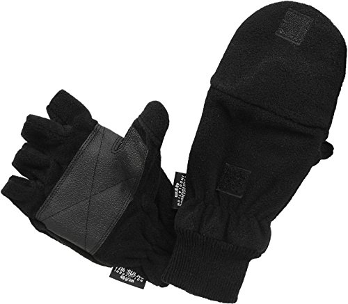 Claus Modes Fleece Handschuhe mit Thinsulate und Klappe Strickbund, Farben:schwarz, Handschuhgröße:Damen