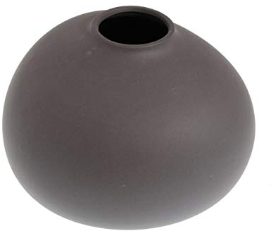 Storefactory - Vase - Källa Bullig - Schwarz - Keramik - organische Form - Maße (DxH): 13 x 17 cm